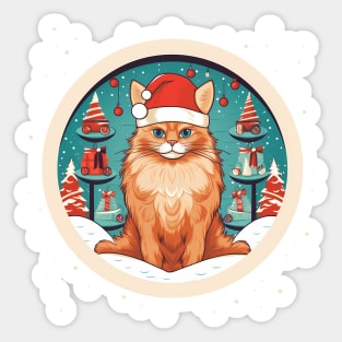 Somali Cat Xmas, Love Cats Sticker